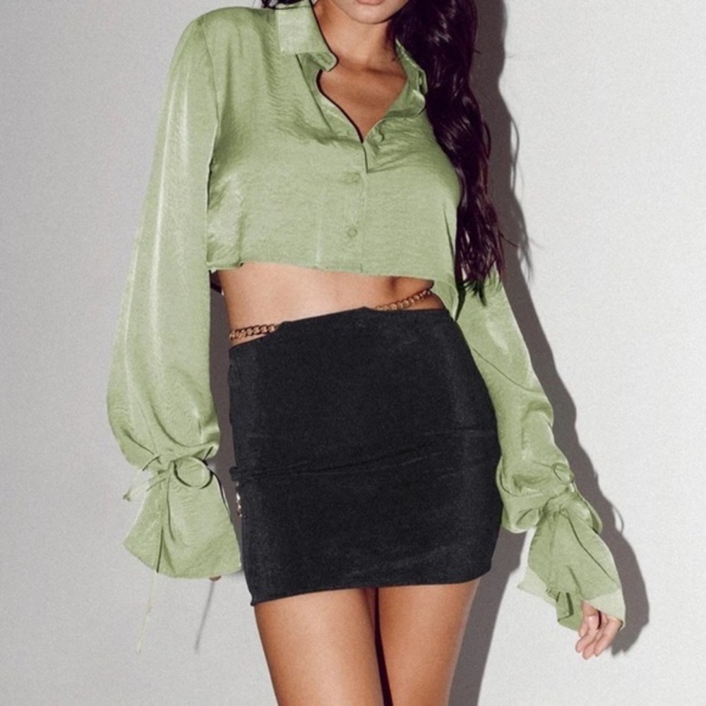 Princess Polly Forbidden Shirt Green Size 6 US Brand New without tags